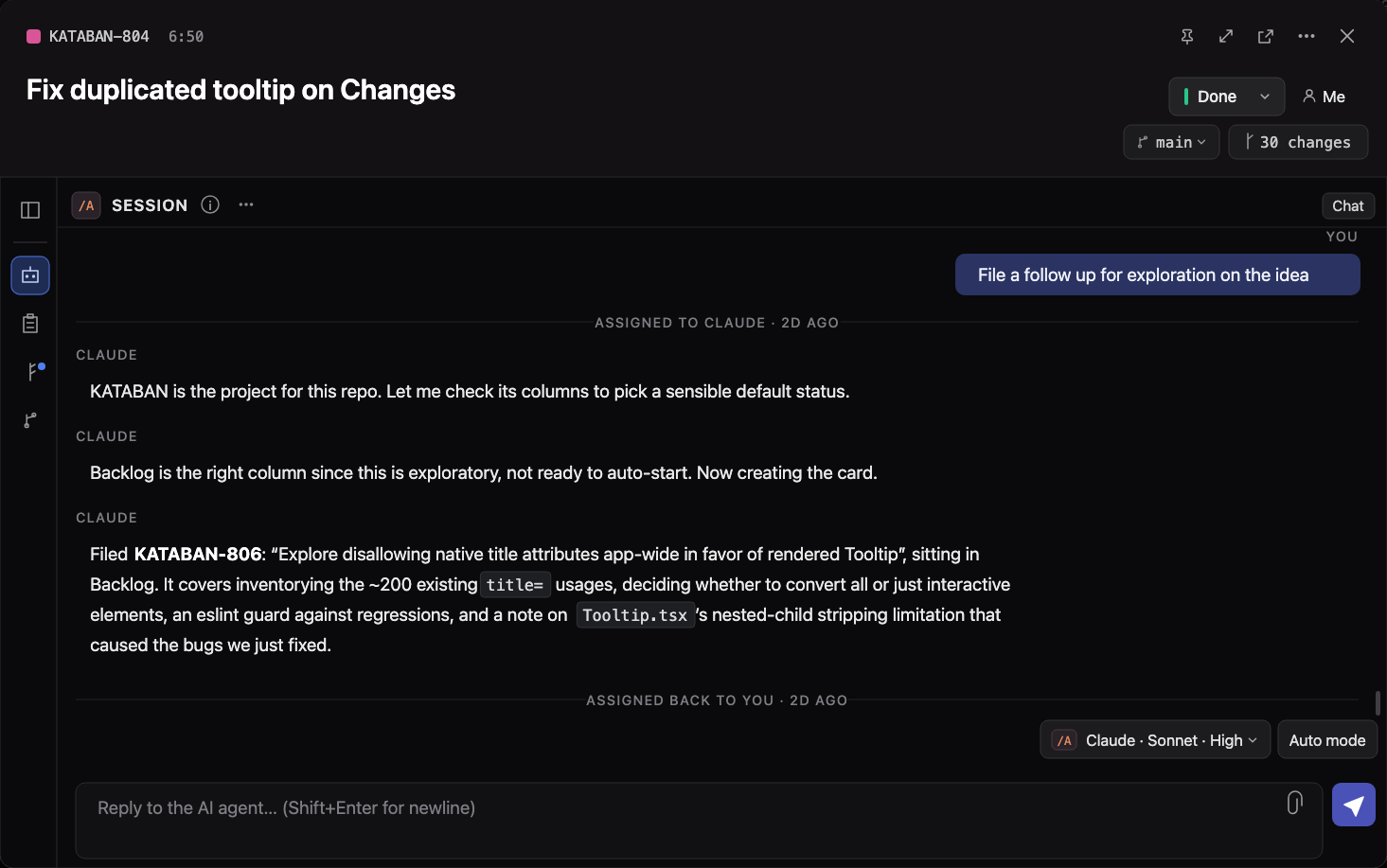 A follow-up request arriving through the MCP server