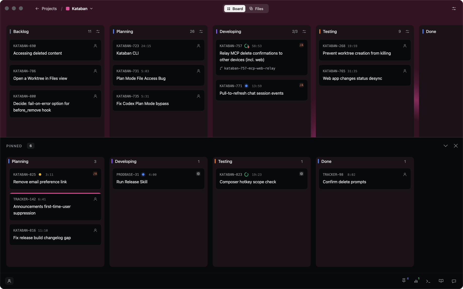Pinned tasks strip above the status bar