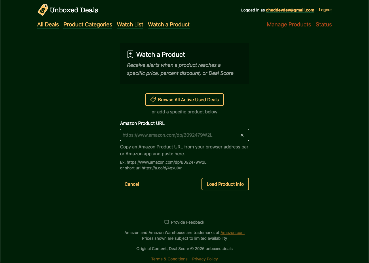 Watch a product form taking an Amazon product URL